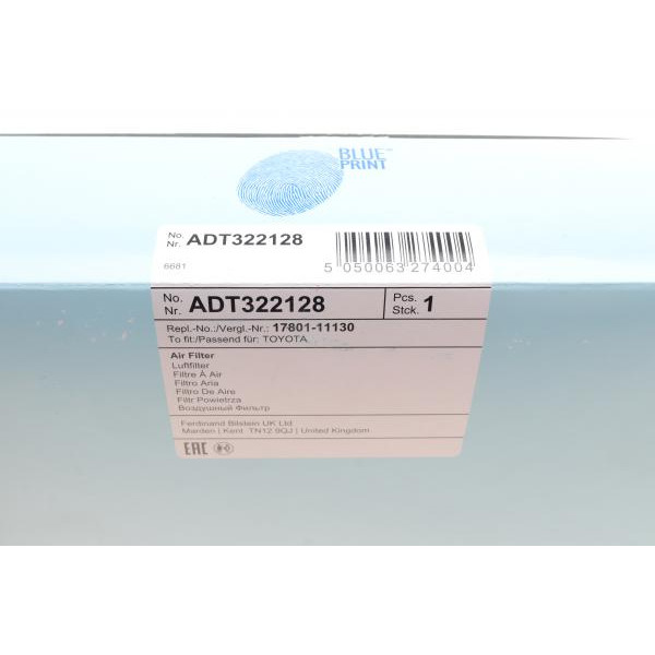 ADT322128 BLUE PRINT Фільтр повітряний Toyota Land Cruiser 2.8 D4d 09-
