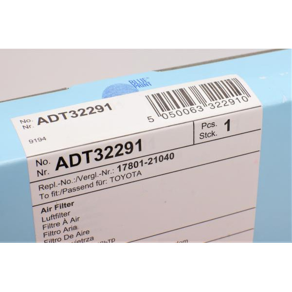 ADT32291 BLUE PRINT Фільтр повітряний Toyota Prius 1.5 16V 03-09