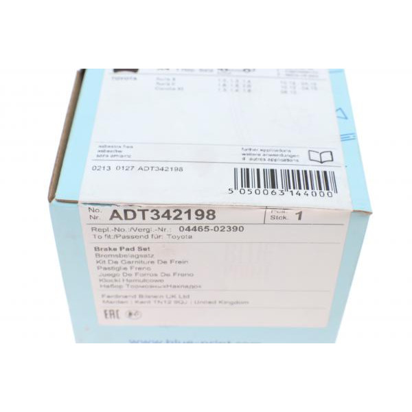 ADT342198 BLUE PRINT Колодки гальмівні (передні) Toyota Auris II/Corolla 12- (Bosch)