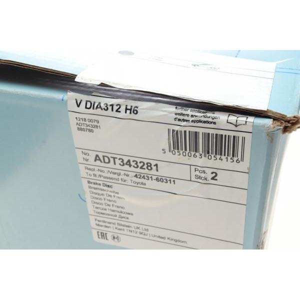 ADT343281 BLUE PRINT Диск гальмівний (задній) Toyota Land Cruiser 2.7-4.0 09- (312x18)