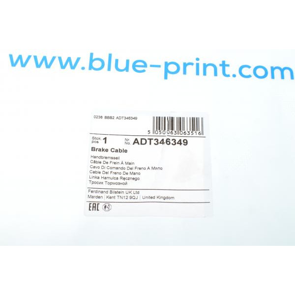 ADT346349 BLUE PRINT Трос ручника (задній) (R) Toyota Corolla 05-09 (1984mm)