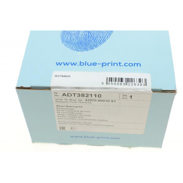 ADT382110 BLUE PRINT Підшипник маточини (передньої) Toyota Land Cruiser Prado 3.0D-4D 02- (51x54x96)