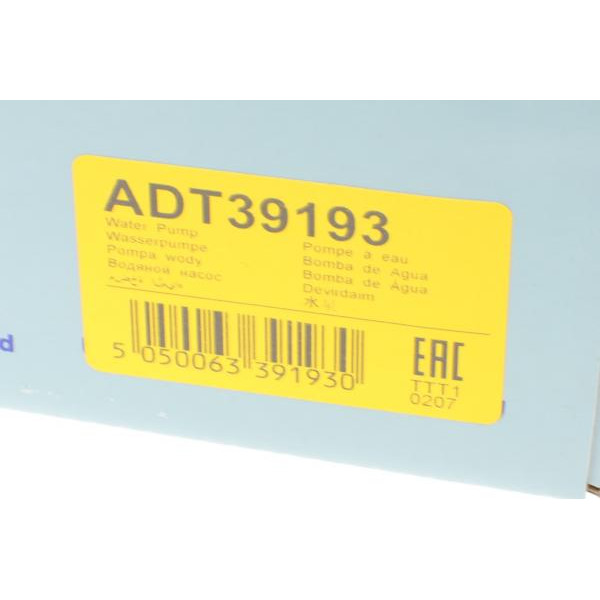 ADT39193 BLUE PRINT Помпа води Toyota Avensis/Corolla 2.0D-4D 03-09