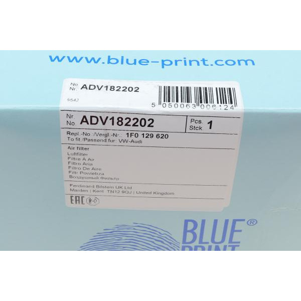 ADV182202 BLUE PRINT Фільтр повітряний VW Caddy 04-15/Golf 04-/Passat 05-/Skoda Octavia 1.2-2.0 i/2.0SDI 04-13