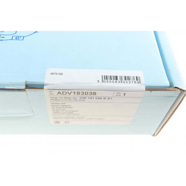 ADV183038 BLUE PRINT Комплект зчеплення Skoda Fabia/VW Golf/Polo 1.4 16V 99-13 (з вилкою зчеплення)