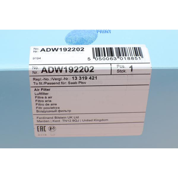 ADW192202 BLUE PRINT Фільтр повітряний Opel Insignia 08-