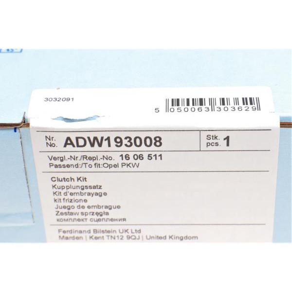 ADW193008 BLUE PRINT Комплект зчеплення Opel Combo 1.6i 01- (d=206mm)