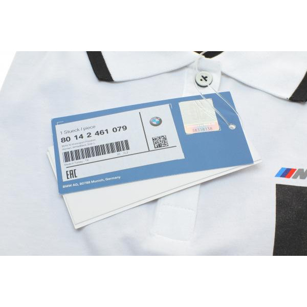 80142461079 BMW Футболка-Polo жіноча BMW (L) (біло чорна) Motorsport