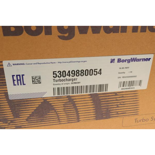 53049880054 BORGWARNER Турбіна Audi A4/A6/A8 3.0 TDI quattro (150kW/155kW/165kW/171kW) 03-10
