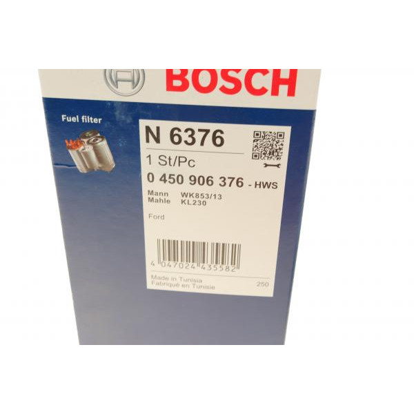 0450906376 BOSCH Фільтр паливний Ford Mondeo 2.0 TDCI/TDDI 16V 00-07