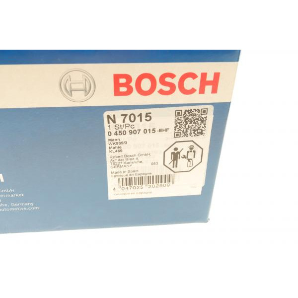 0450907015 BOSCH Фільтр паливний Renault Clio/Modus 1.5dci 04- (h=188mm)