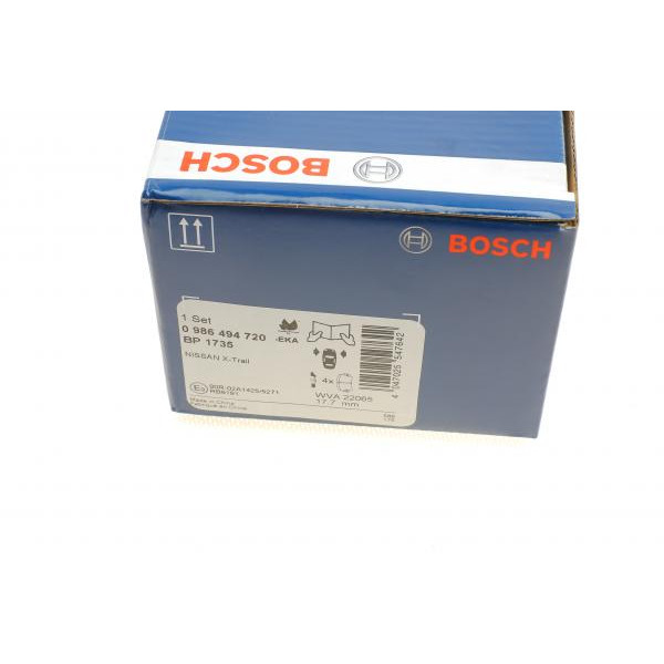0986494720 BOSCH Колодки гальмівні (передні) Nissan Qashqai II/X-Trail/Renault Kadjar 13-