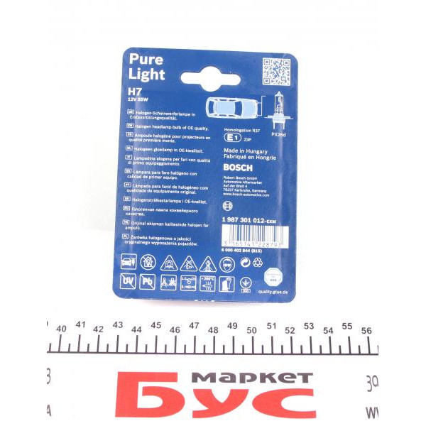 1 987 301 012 BOSCH Автолампа H7 12V 55W PX26d Pure Light