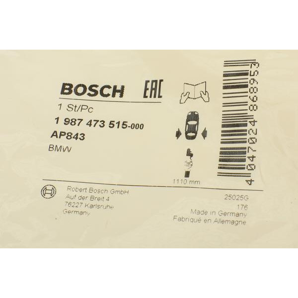 1987473515 BOSCH Датчик зносу гальмівних колодок (задніх) BMW 1 (E81/E82/E88)/ 3 (E90/E91/E92/E93) 04-13