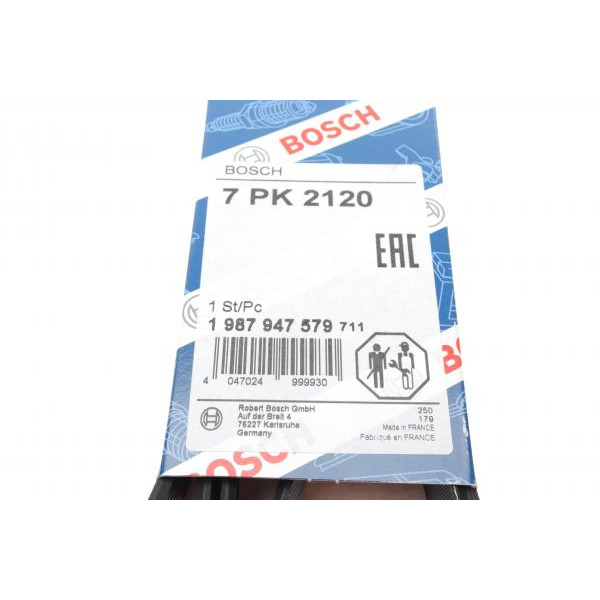 1987947579 BOSCH Ремінь генератора Land Rover Range Rover/Toyota Land Cruiser 120 4.0i/4.6 94-10 (7PK2120)