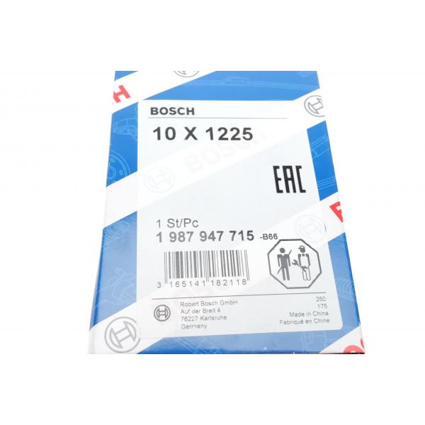 1987947715 BOSCH Ремінь генератора Man El/Lions/NG/SG/VW T3 1.6/1.7D 81-92 (10x1225)