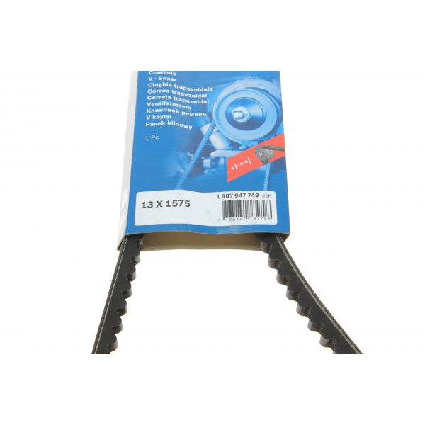 1987947749 BOSCH Ремінь генератора MB OM401/OM445 87-96/Renault Magnum 90-92 (13x1575)