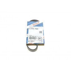 1987948337 BOSCH Ремінь генератора Opel Agila 1.0/1.2 08-14/Suzuki Swift 1.2 10- (4PK760)