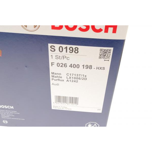 F026400198 BOSCH Фільтр повітряний Audi A6 2.4-4.2 04-11