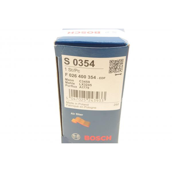 F026400354 BOSCH Фільтр повітряний Peugeot 207 1.4 06-