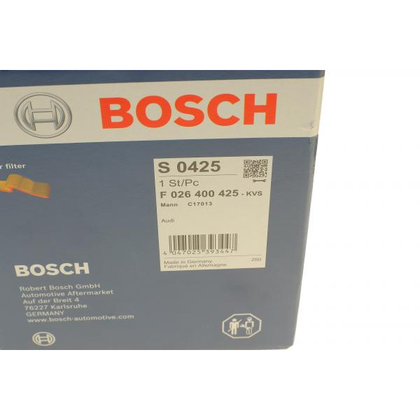 F026400425 BOSCH Фільтр повітряний Audi A4/A5/Q5 1.4/2.0 TFSI 15-