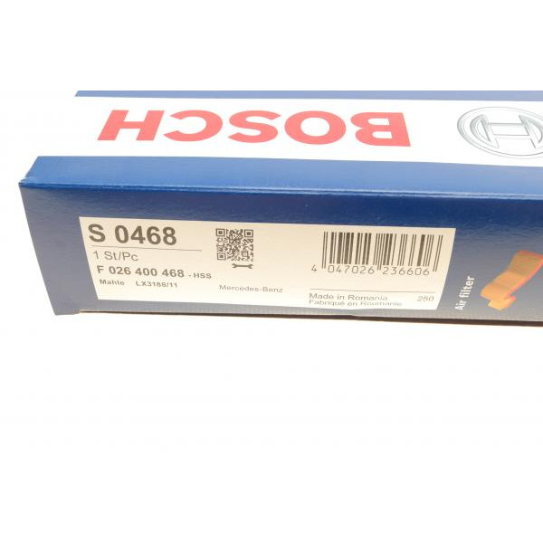 F026400468 BOSCH Фільтр повітряний MB E-class (W213)/ S-class (W222) 16- (OM654/OM656)
