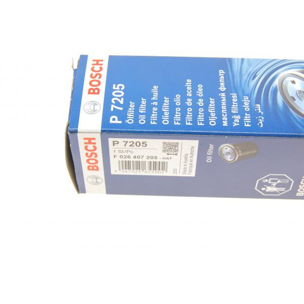 F026407205 BOSCH Фільтр масляний BMW 1 (F21)/3(F30/F80)/5(F10)/7(G11/G12) 12- (B37/B38/B47/B48)