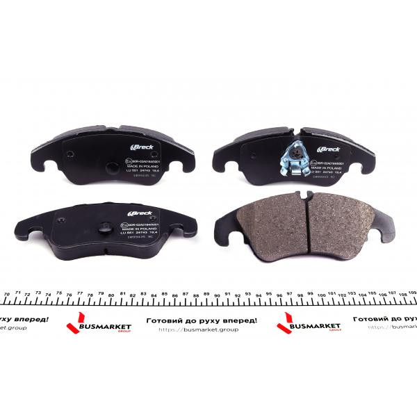 247430055100 BRECK Колодки гальмівні (передні) Audi A4/A5/A7 07- (Lucas) (з датчиком) (ceramic) High quality