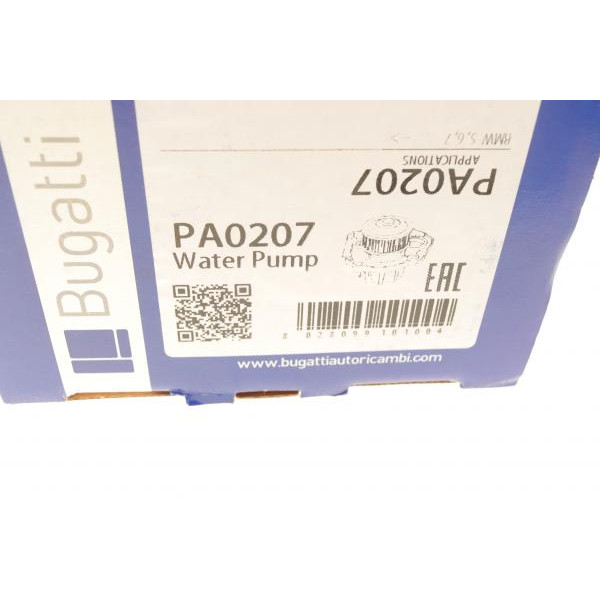 PA0207 BUGATTI Помпа води BMW 5 (E12/E28/E34)/6 (E24)/7 (E23/E32) 2.5-3.6 78-95 (R/B) (14 лоп) M30/S38
