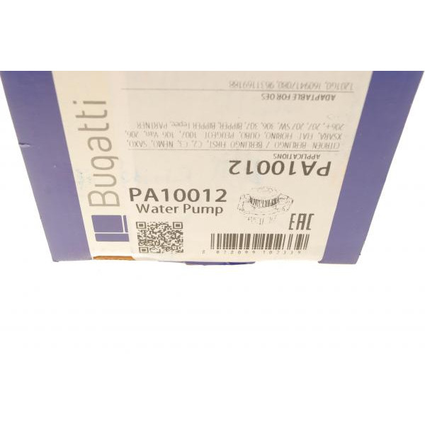 PA10012 BUGATTI Помпа води Citroen C2/C3/Berlingo/Nemo/Peugeot 206/207/307/Bipper 1.1/1.4i 96-