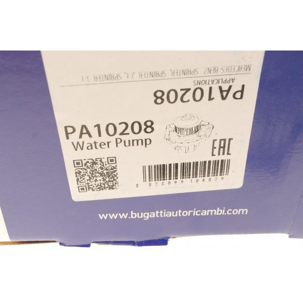 PA10208 BUGATTI Помпа води MB Sprinter (901-904) 2.7CDI 115 Kw 00-06 (OM647/OM612) (B/B)(8 лоп)