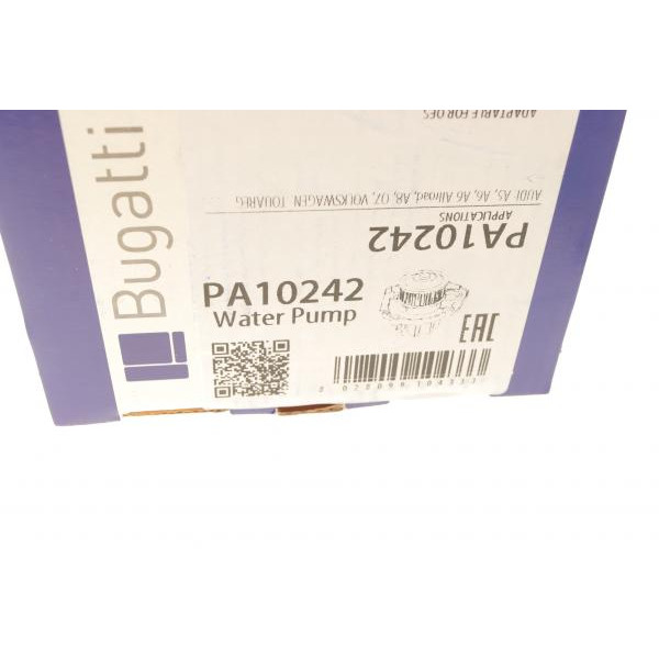 PA10242 BUGATTI Насос води Audi A5/A6/A8/Q7 4.2FSI/TDI/5.2 V10 quattro 06-/VW Touareg 4.2 V8 FSI 06-18 (B/B) (6 лоп)