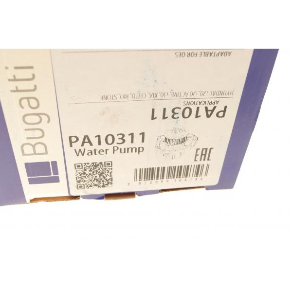 PA10311 BUGATTI Насос води Hyundai i20/i30/Kia Ceed II/III/Rio IV 1.4/1.4MPI 15- (R/B) (6 лоп)