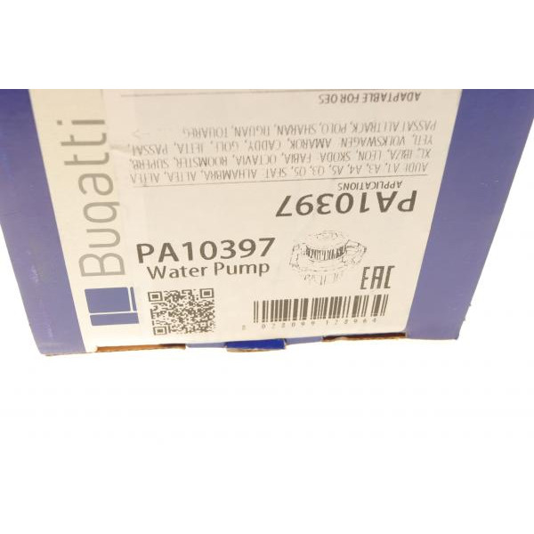 PA10397 BUGATTI Помпа води Audi A4/Skoda Fabia/Octavia/VW Caddy/Golf/Passat 1.2TDI/1.6TDI/2.0TDI 08- (R/B)(7лоп)
