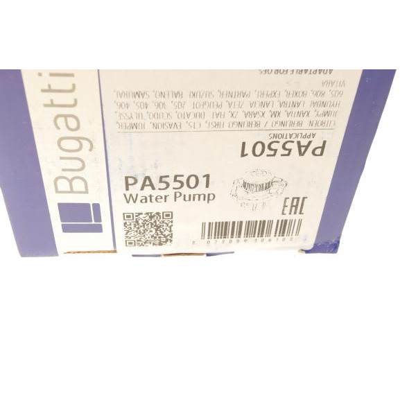 PA5501 BUGATTI Помпа води Fiat Scudo 96-06/Ducato/Peugeot Boxer/406 1.9D/TD/2.0 94-02