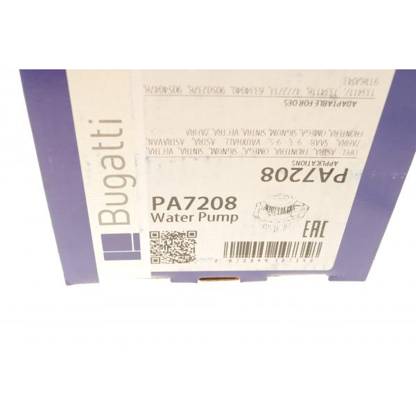 PA7208 BUGATTI Помпа води Opel Astra G/Vectra B/C/Zafira A/Omega B 2.0DI/DTI/2.2DTI 96-06