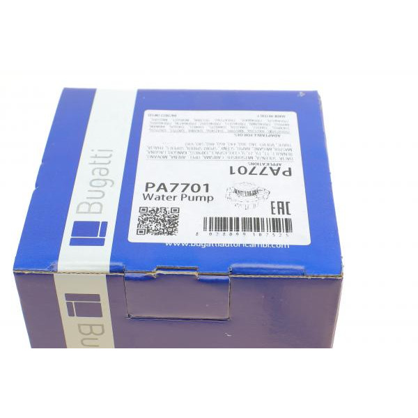 PA7701 BUGATTI Насос води Renault Kangoo/Master/Laguna/Megane/Opel Movano 1.8/1.9dCi/dTi/D/2.0 95-03 (R/B)(8лоп)