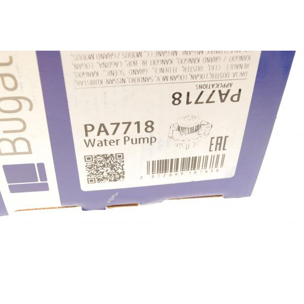 PA7718 BUGATTI Насос води Renault Kangoo/Laguna/Megane/Scenic 1.4/1.6 97-08/Logan 14- (B/B)(8лоп)