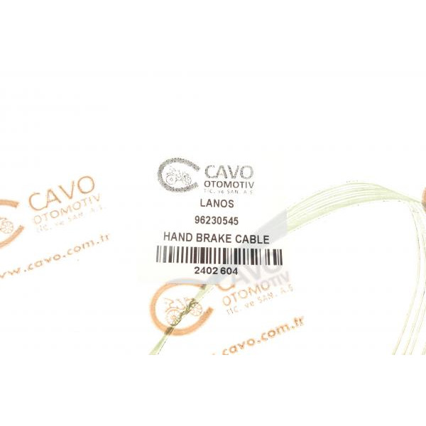 2402604 CAVO Трос ручника (задній) (L) Daewoo Lanos 1.4/1.5/1.6 16V 97- (4 кріп.) (1650/1410mm)