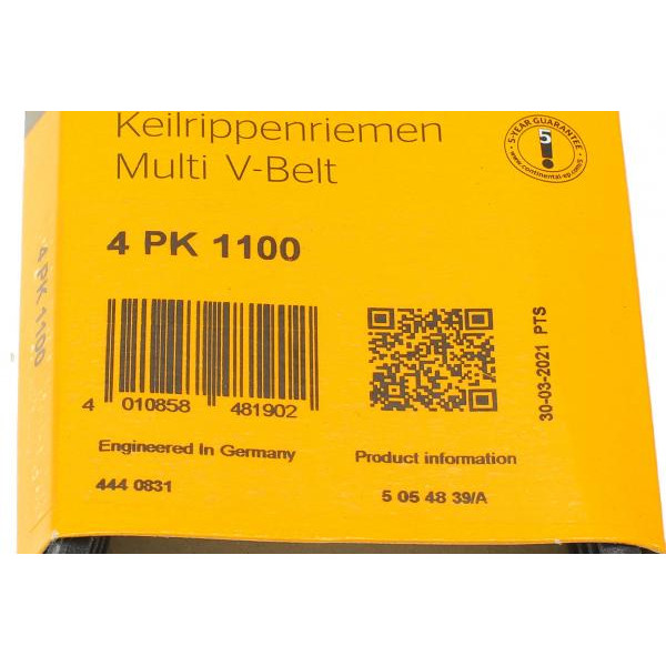 4PK1100 CONTINENTAL Ремінь генератора Haval H5 2.4 10-/Toyota Land Cruiser Prado 2.7 95-02/Hiace 98-06/Fiat/Lancia/Nissa