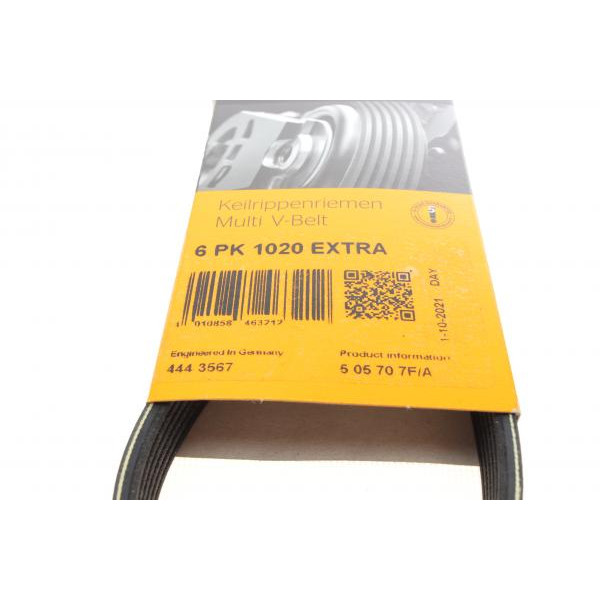 6PK1020EXTRA CONTINENTAL Ремінь генератора Citroen Berlingo/C3/C5/C4/Peugeot Pertner/308/5008 1.6HDi 08-