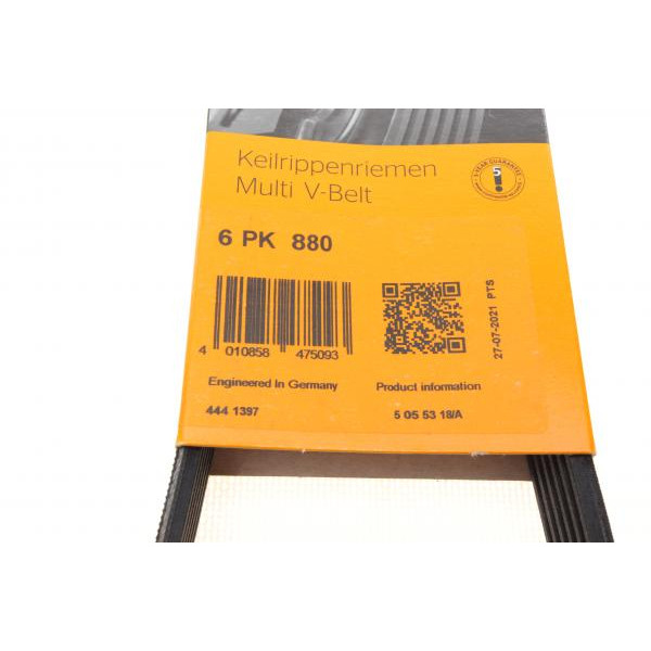 6PK880 CONTINENTAL Ремінь генератора Toyota Yaris 1.0 10-