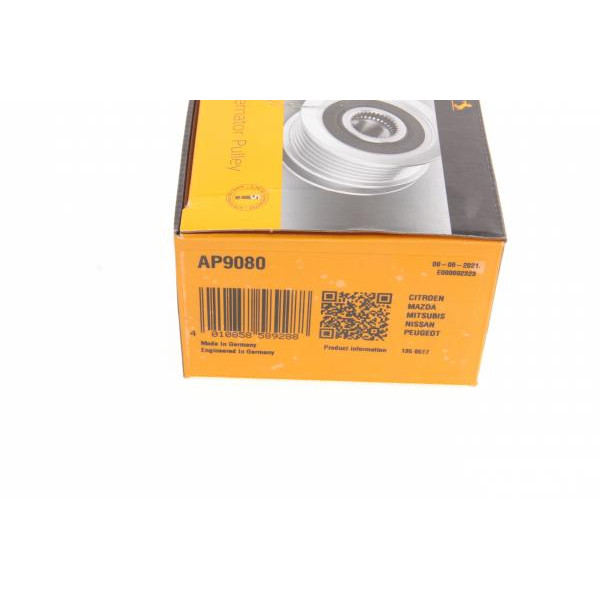 AP9080 CONTINENTAL Шків генератора Mazda 3/6 1.6-2.3 02-14/Nissan Micra/Note 1.2 12-/Peugeot 4007 2.4 16V 07-13