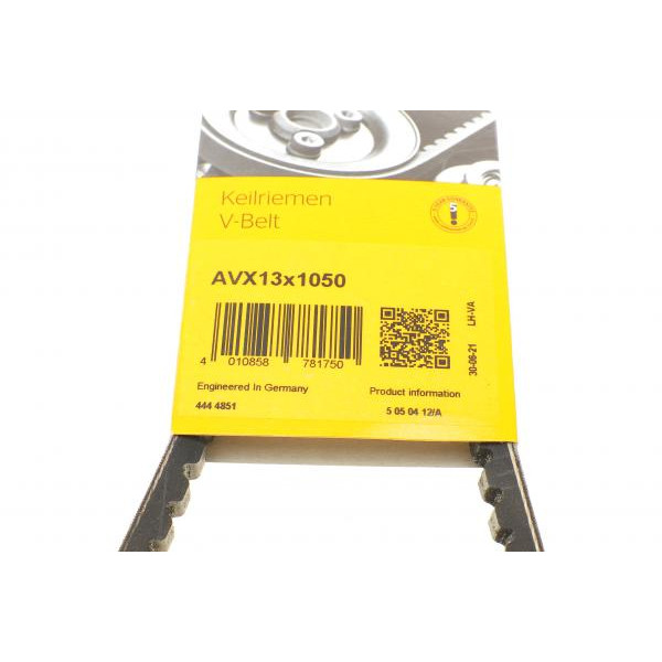 AVX13X1050 CONTINENTAL Ремінь генератора VW Golf 1.5/1.6 77-83/Toyota Hilux/Land Cruiser 1.8/3.5 83-01/Audi 100 2.0D 78-83
