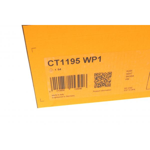 CT1195WP1 CONTINENTAL Комплект ГРМ + помпа Audi A4/A5/A6/A8/Q5/Q7/VW Golf/Passat/Tiguan/Touran 1.8/2.0 TSI 07-