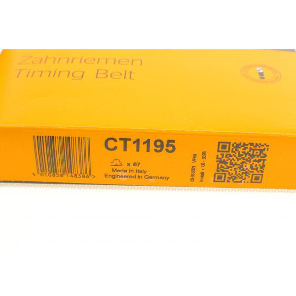 CT1195 CONTINENTAL Ремінь ГРМ Audi A4/A5/A7 Sportback/Q5/Q7/VW Passat/Golf/Touran 1.8/2.0 TSI/TFSI 07- (67x12)
