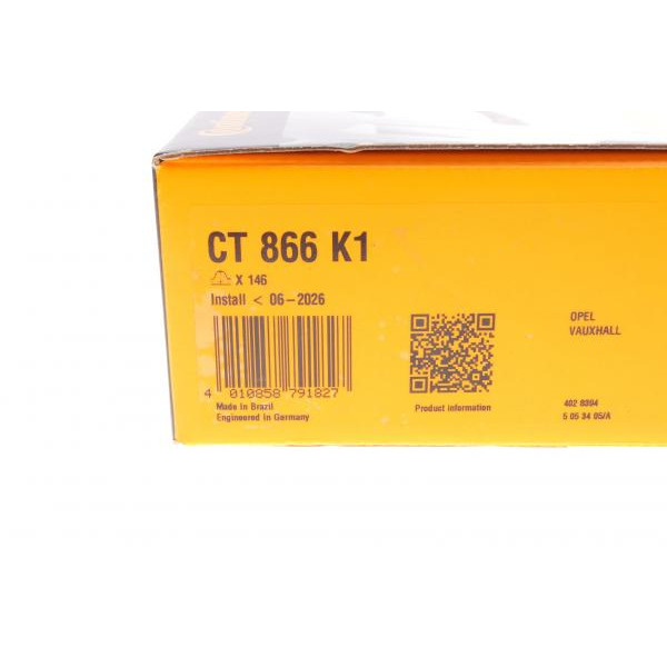 CT866K1 CONTINENTAL Комплект ГРМ Opel Astra F/Omega A/B/Vectra A/B 1.6/1.8/2.0i 88-03 (20x146z)