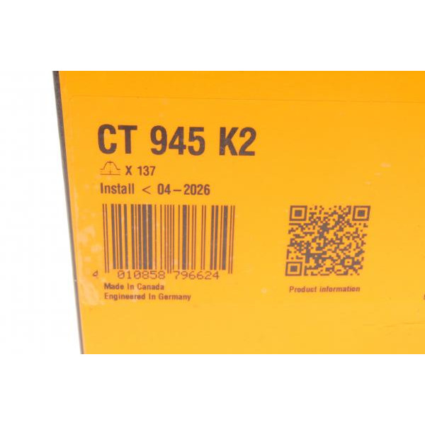 CT945K2 CONTINENTAL Комплект ГРМ VW Passat/Audi A4 1.9 TDI 95-01 (25.4x137z)