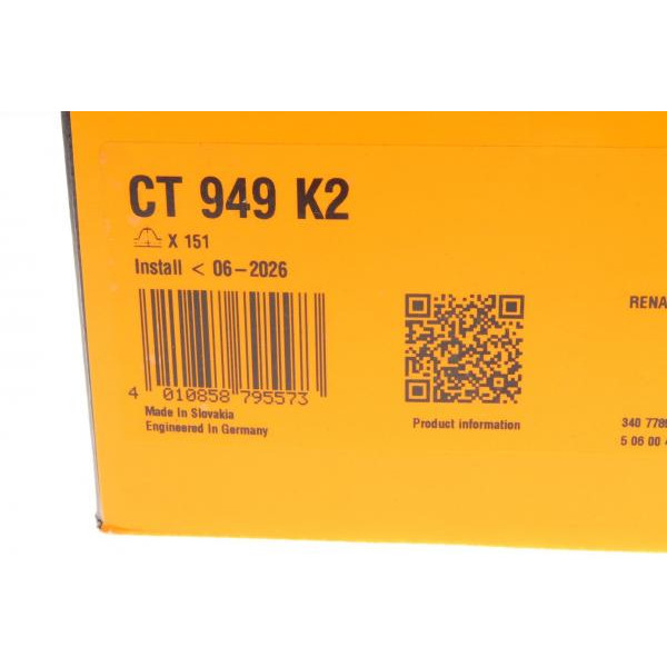 CT949K2 CONTINENTAL Комплект ГРМ Renault Clio/Kangoo 1.9D 97- (25x151z)