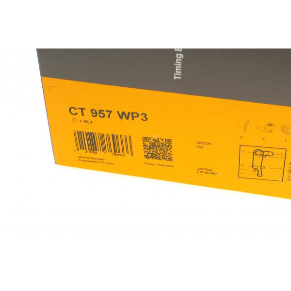 CT957WP3 CONTINENTAL Комплект ГРМ + помпа VW Caddy/Golf 1.4 05-13/Polo 1.4 01-/Skoda Fabia 1.4 99-14 (20x130z/17x58z)